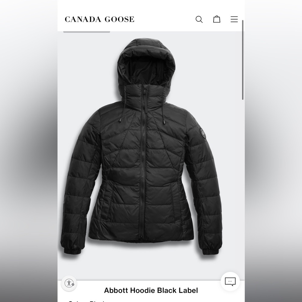 NWT Canada Goose Women's Abbott Black Puffer Jacket